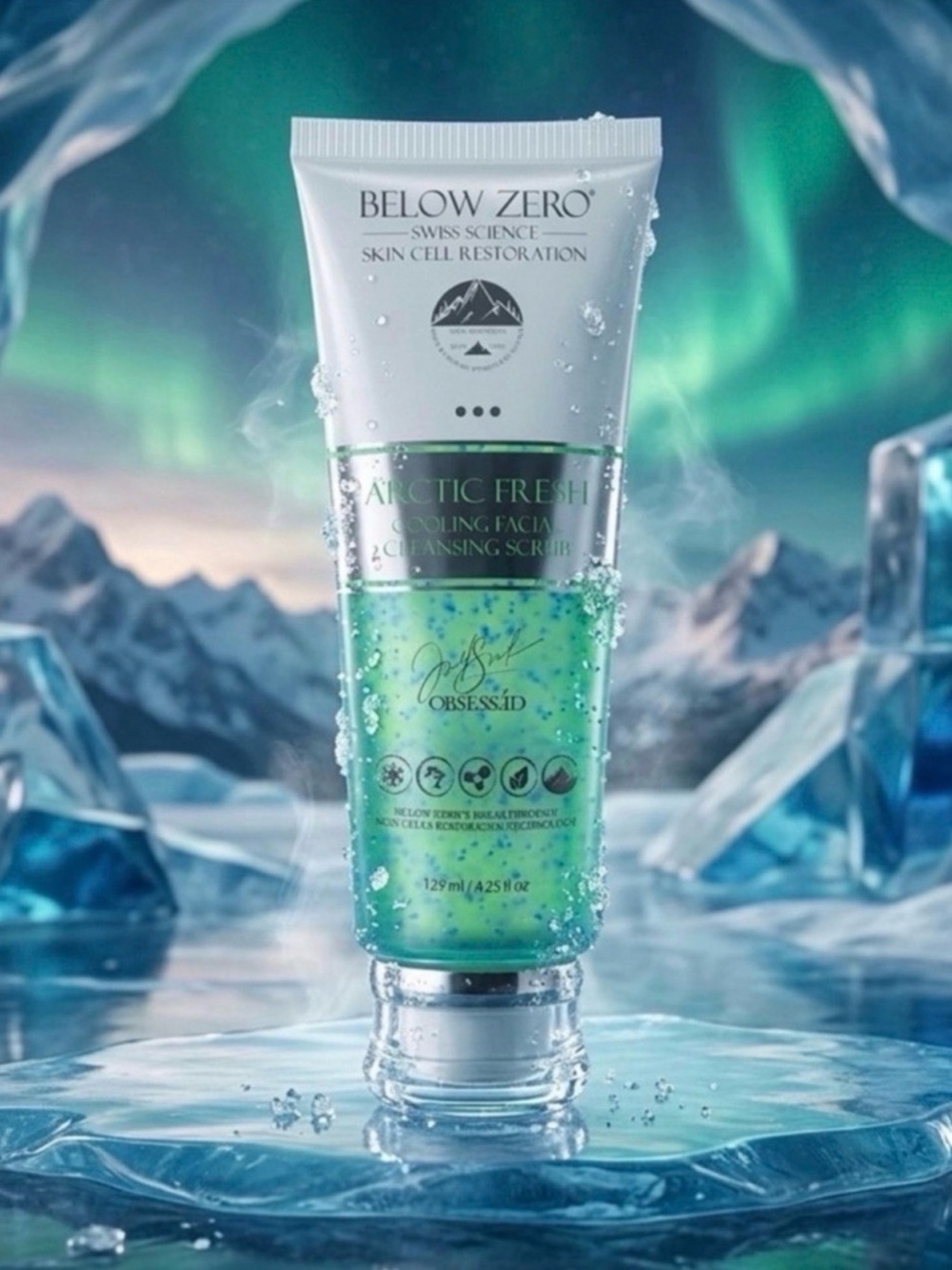 Below Zero Arctic Fresh Cooling Facial Cleansing Scrub ~ Retail $150
